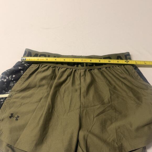 Under Armour Athletic Short Women's Size Small Green With Logo Running Training - Picture 4 of 6